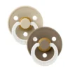 BIBS Colour GLOW Latex Pacifiers -Vanilla/Dark Oak - 2 Pack