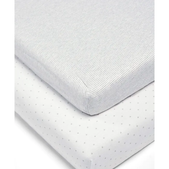 Cot Bed Fitted Sheet 2-Pack- Stars & Stripes