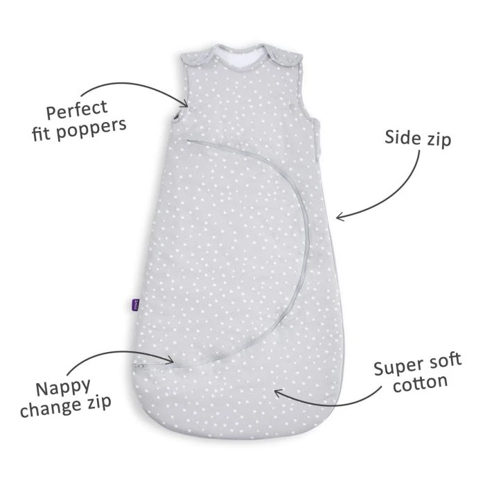 SnuzPouch Sleepi™ng Bag 1 Tog 6 - 18 Months White Spot - Image 5