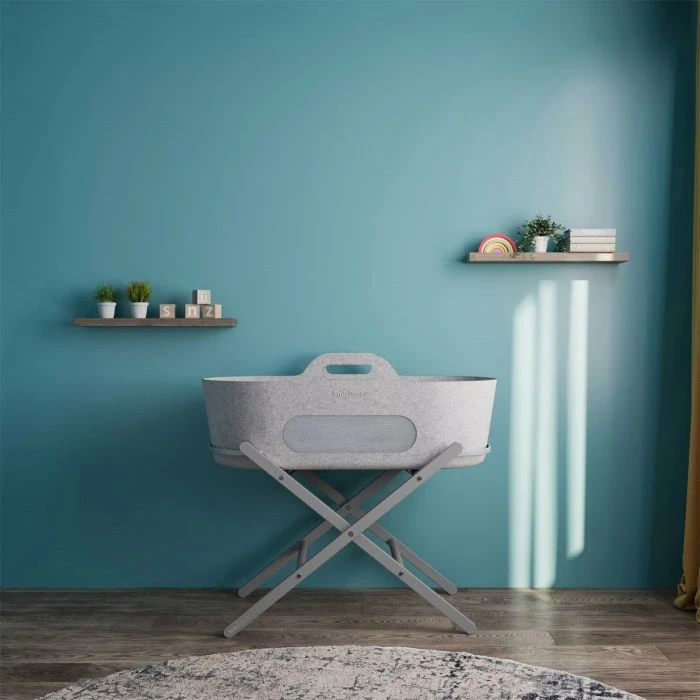 SnuzBaskit Light Grey Moses Basket & Dove Stand - Image 5