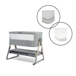 Lua Bedside Crib Bundle With Mattress Protector & Fitted Sheets