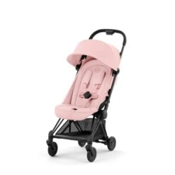 Coya Stroller Matt Black - Peach Pink