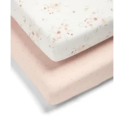 Cot Bed Fitted Sheet 2-Pack- Floral