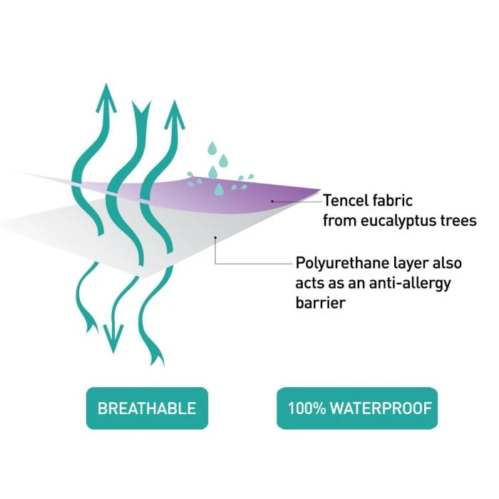 Clevamama Tencel Waterproof Mattress Protector - Crib - Image 4